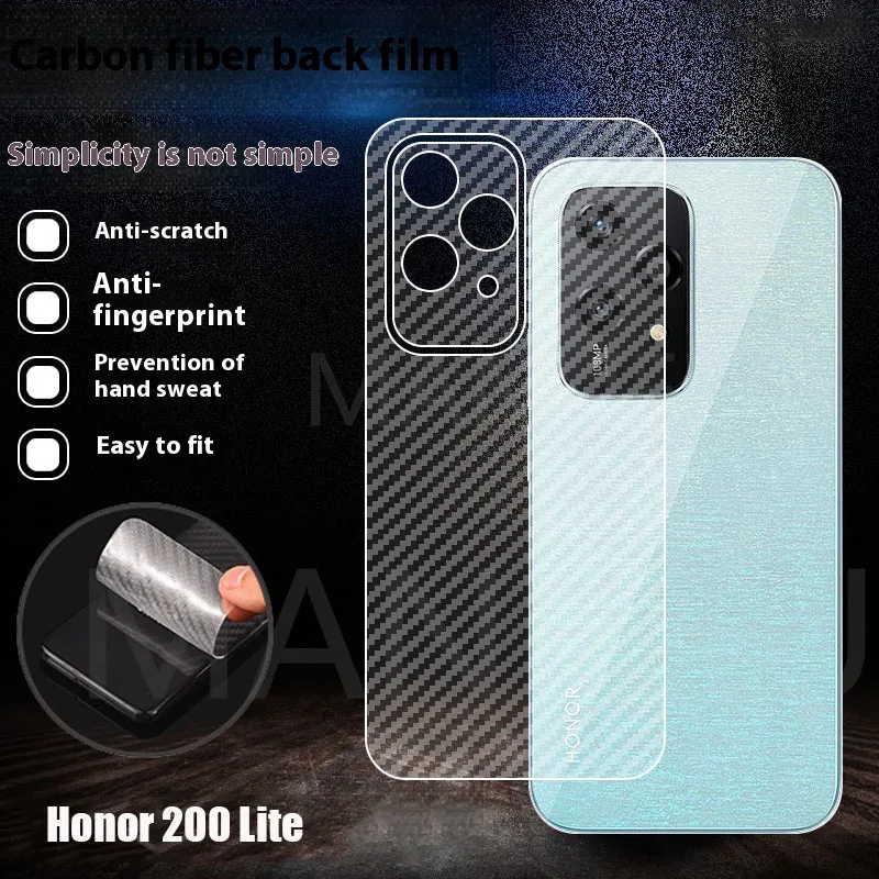 5-10Pcs/lot For Honor 200 Pro 3D Back Carbon Fiber Film Full Cover Clear Matte Screen Protector For Huawei Honor 200 Pro Lite