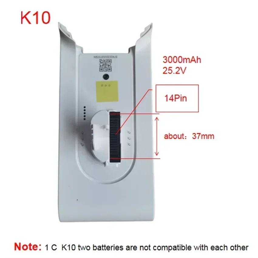 100% original Battery Pack Replacement for Xiaomi Mijia 1C and K10 Wireless Vacuum Cleaner Lithium-ion Battery Accessories Parts