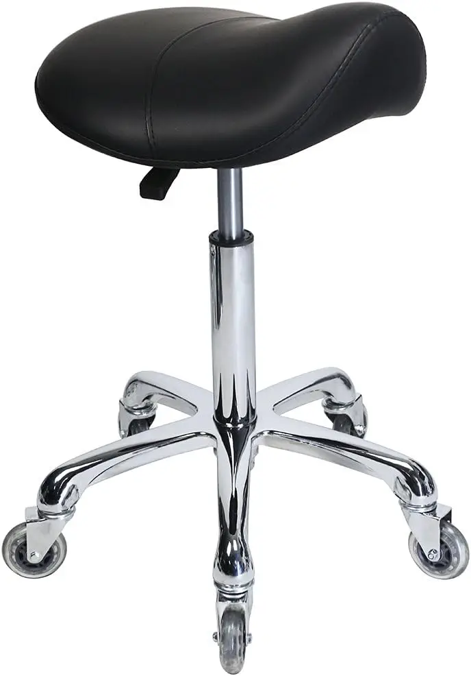 

Saddle Stool Rolling Ergonomic Swivel Chair for Dental Office Massage Clinic Spa Salon,Adjustable Hydraulic Stool with Wheels (W