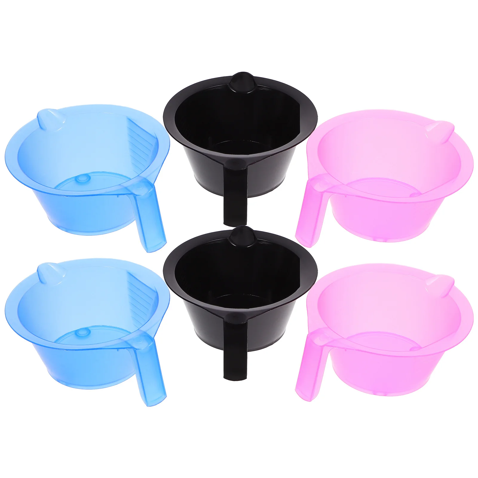 6Pcs Hair Dye Bowls ABS Durable Transparent Scaled Triangular Bottom Hair Coloring Salon Supplies Highlights Bowl Random Color - Image 4