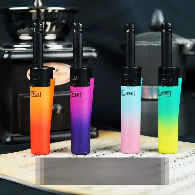 

Зажигалка Clipper Mini Tube Long Jet Flame – многоразовая ветрозащитная зажигалка для свечей, моксотерапии, барбекю, в ассортименте градиентных цветов