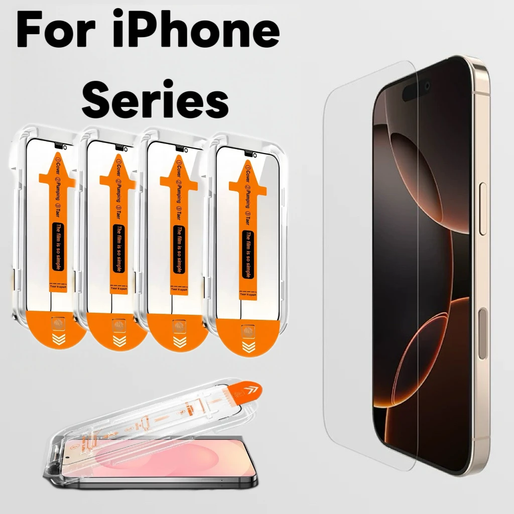 9H HD Gehärtetes Glas Displayschutzfolie für iPhone Alle Serien, Blasenfreie Einfache Installation, 4er-Pack