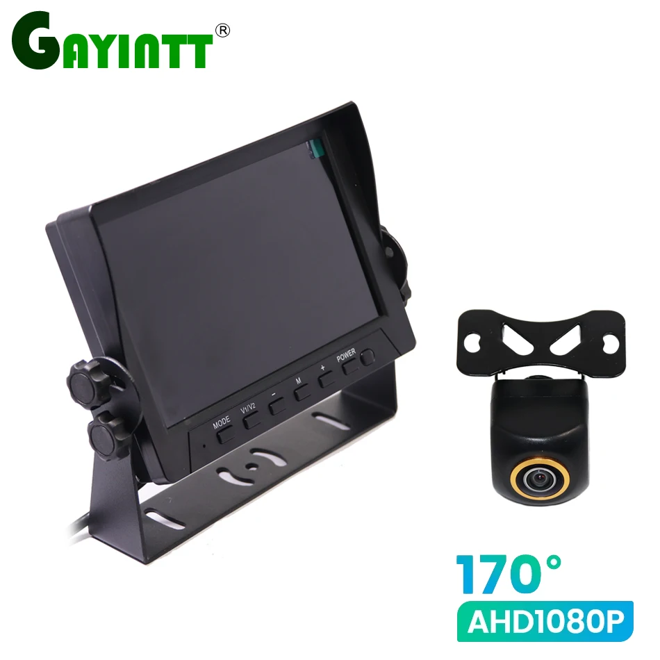 

GAYINTT 1080P 170 Degree HD AHD Car Rear View Reverse Camera and 7Inch Color TFT LCD Screen Rear View Display Monitor