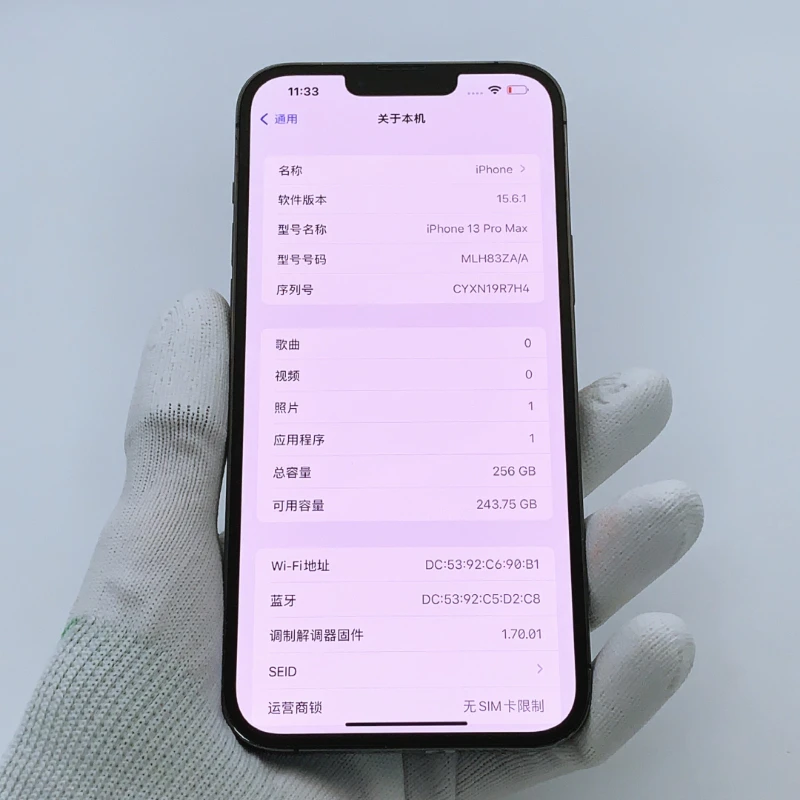 هاتف Apple iPhone 13 Pro Max الأصلي المستعمل مع معرف الوجه 6.1 بوصة 128/256 جيجابايت ROM 12 ميجابكسل IOS كاميرا هواتف ذكية سداسية النواة