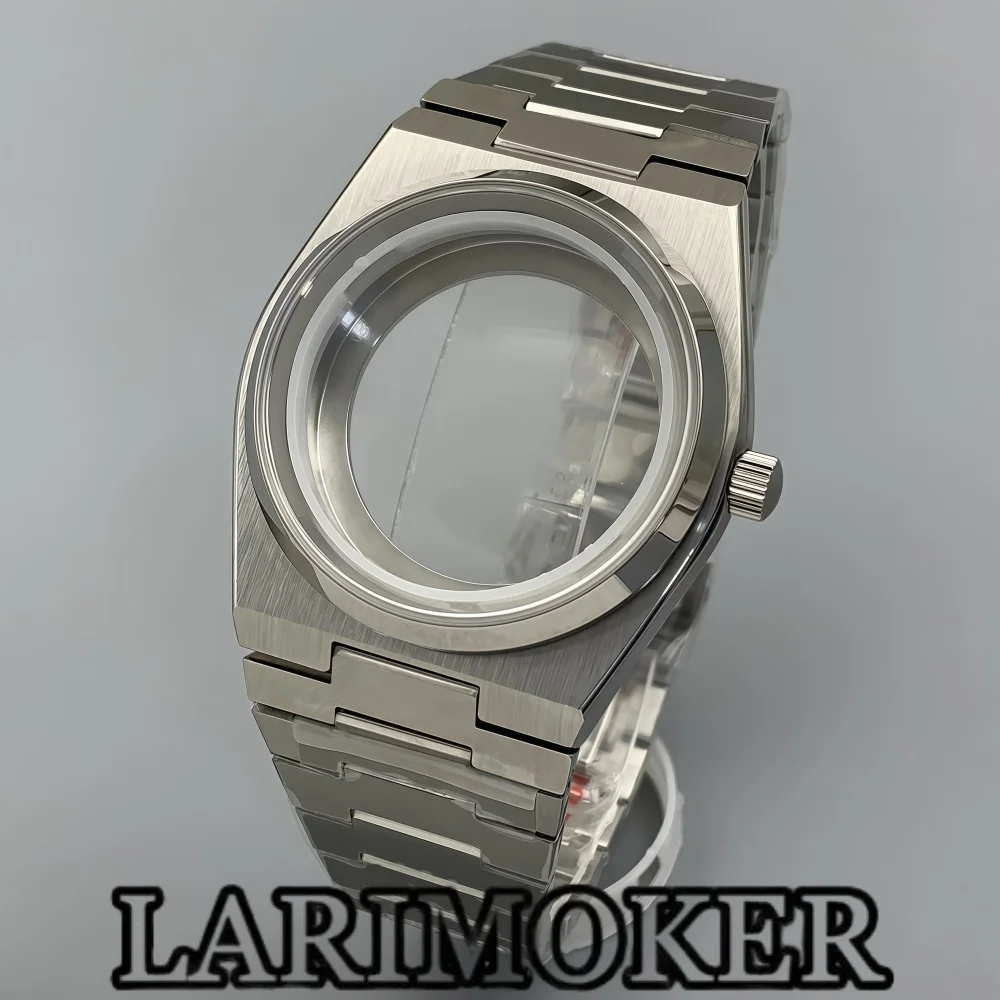 LARIMOKER 39mm PRX Style Integrated Watch Case for NH35 PT5000 Sapphire Crystal Stainless Steel Bracelet Smooth or Fluted Bezel