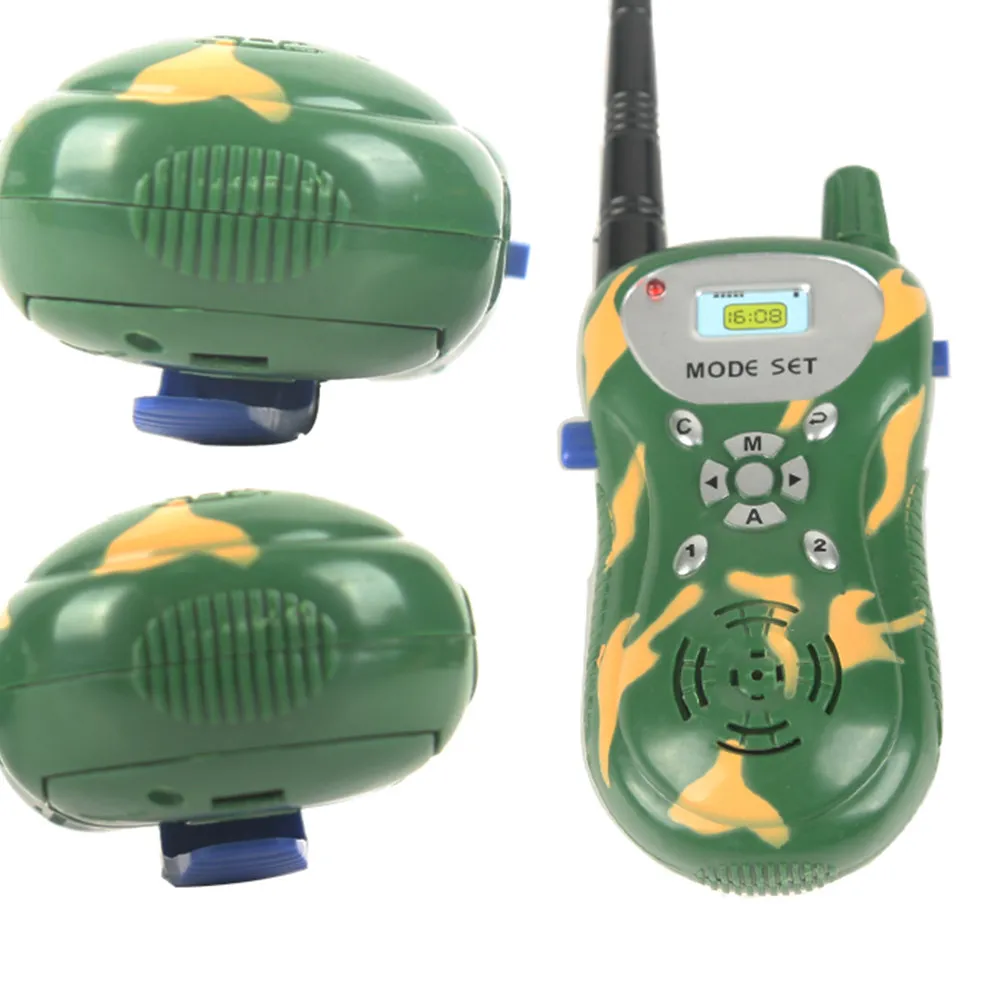 2Pcs Walky Talky for Kids Portable Handheld Intercom with Clear Key Guide Voice Function Outdoor Adventure