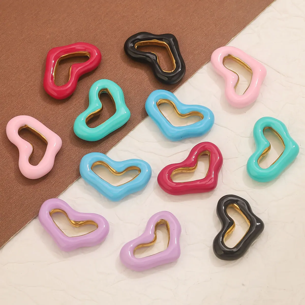 

5 шт. подвесок-сердечек из нержавеющей стали с цветной эмалью, аксессуары для изготовления ожерелий, браслетов, серег, ювелирных изделий своими руками