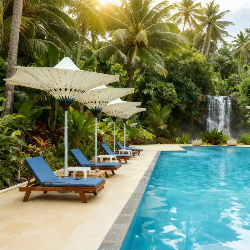 Modern Outdoor Parasol Garden Beach Hotel Swimming Pool Parasol Park Creative Center Rod Tulip Flower Outdoor Furniture