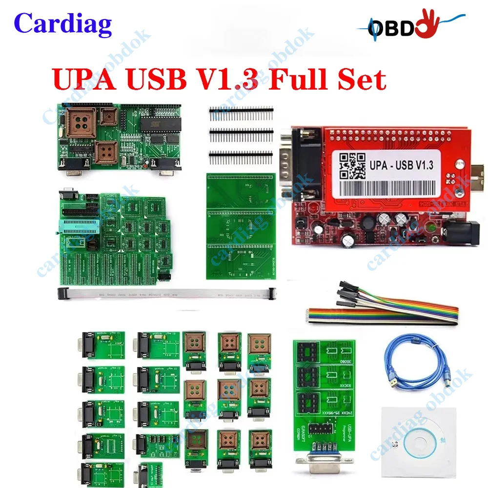 V1.3 UUPA USB Programmer Tool Full Adapters Serial Main Unit TMS NEC Universal Jumper Connector Eeprom Cable ECU Chip Tunning