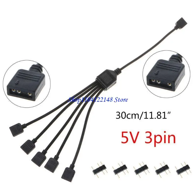 P9FA 5V 3Pin RGB Connector Hub for Computer PC for Case Fan Power Supply