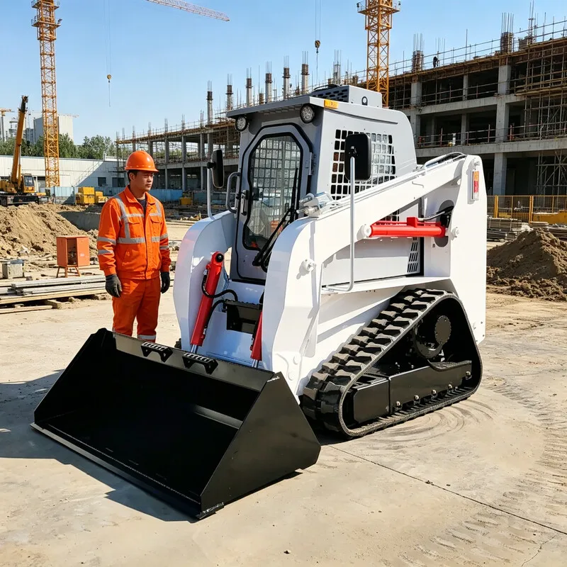 Customized 23HP Chinese Diesel Mini Skid Steer Loader Compact Hydraulic Earth Mover Multi Attachment Compatible Farm Garden