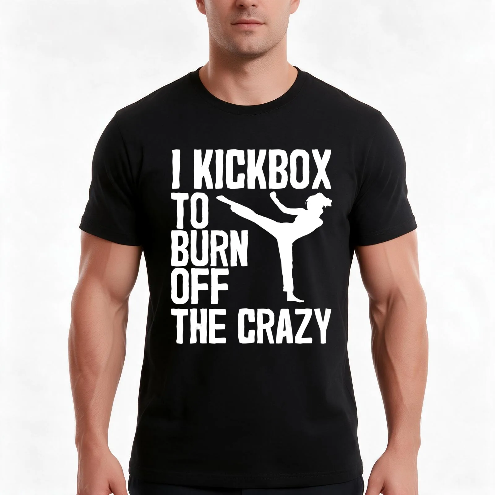 Cool Kickboxing Kickboxer Jab Workout Fitness T-Shirt, Summer Casual Cotton Tee, Oversized Streetwear Tops, Unisex Men Women