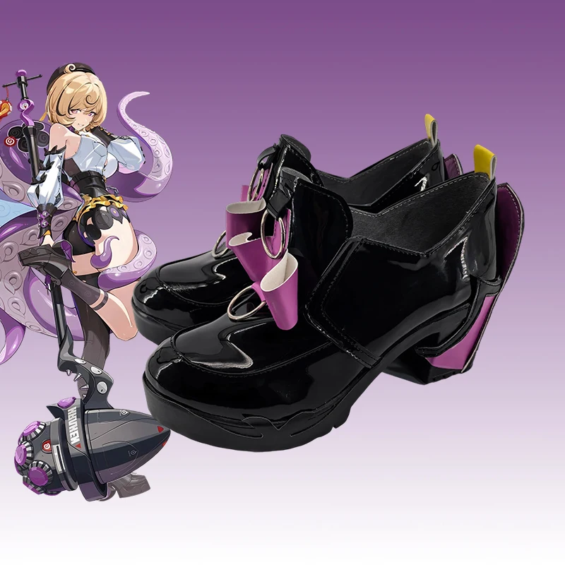 Zenless Zone Zero Yidhari Murphy Buty do Cosplayu Personalizowane Czarno-Fioletowe Buty Męskie Damskie na Halloween Karnawał Buty do Odgrywania Ról