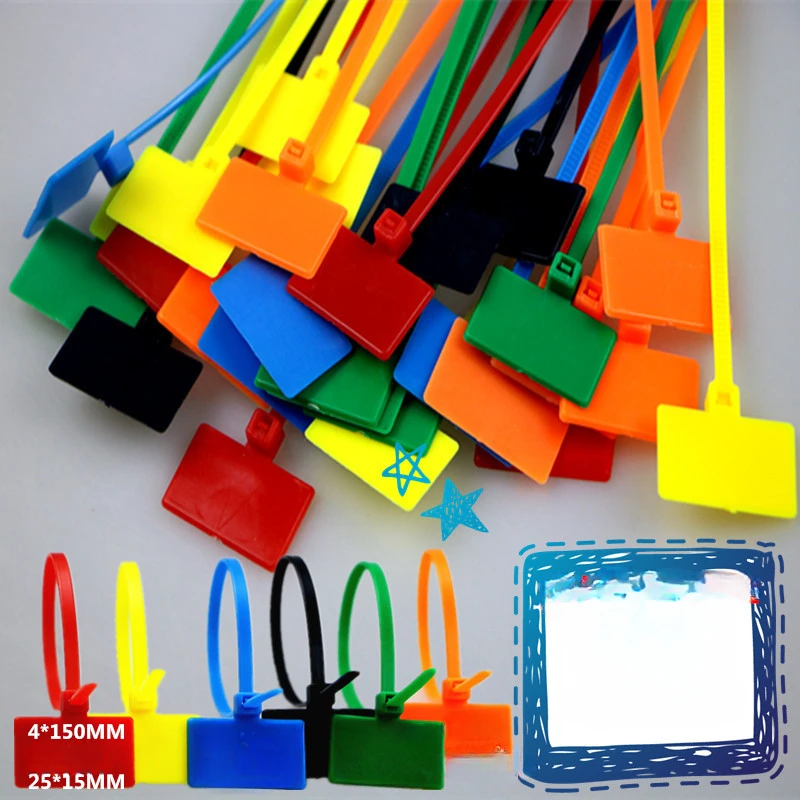 250pcs Nylon Cable Tie Plastic Loop Ties Markers Tag Cable Self-locking Ties Office Plastic Loop Ties Wire Wraps Fixing Straps