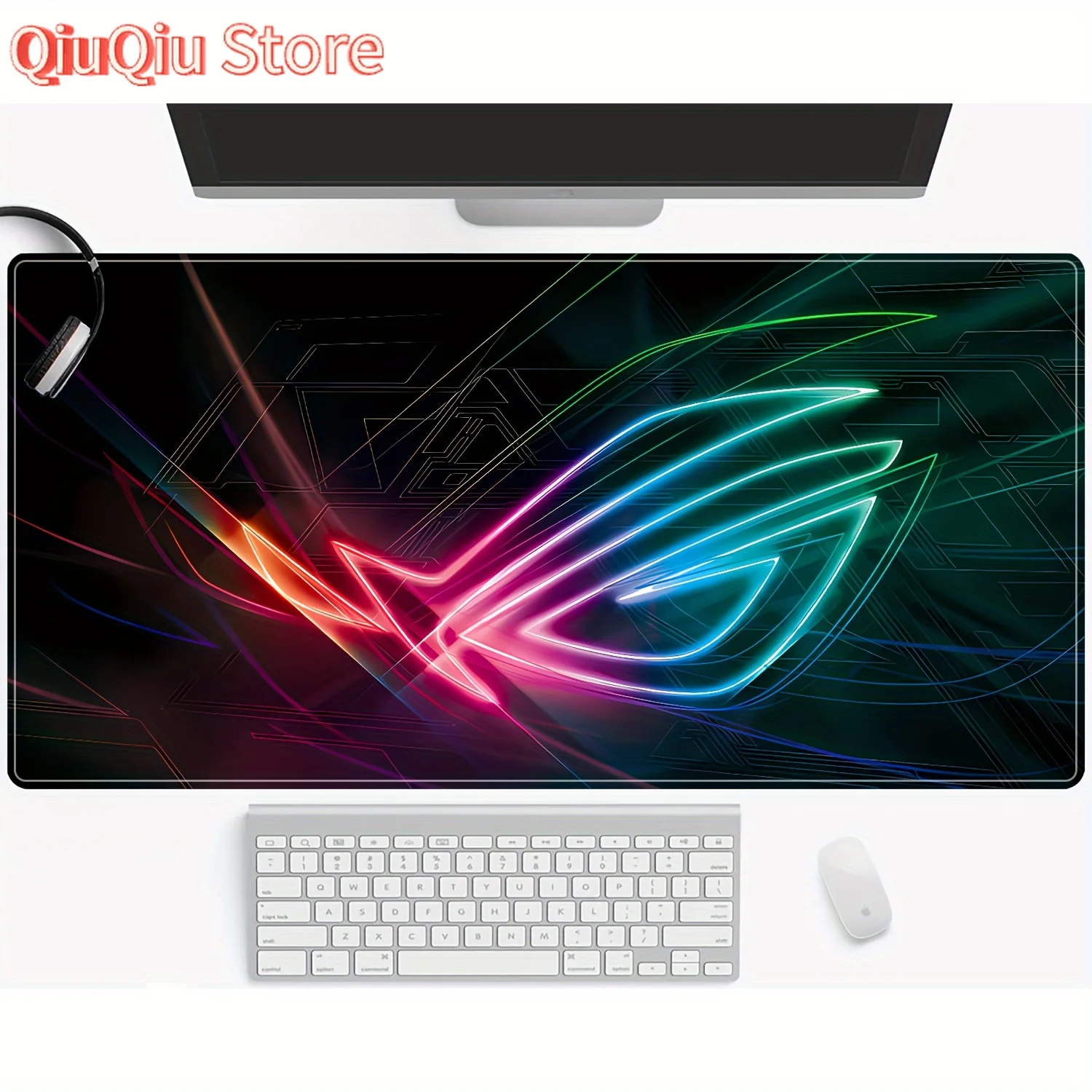 لوحة ماوس ألعاب كبيرة جدًا من ASUS ROG مع حدود مخيطة وقاعدة مطاطية غير قابلة للانزلاق