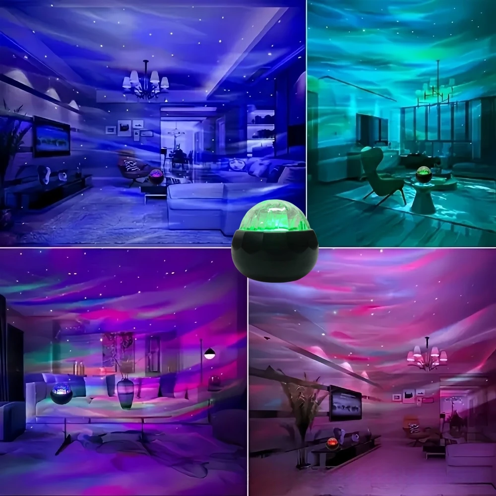 USB Aurora светодиодная звездная потолочная проекционная лампа с автоматическим вращением, синхронизация музыки, декор для сцены, ночник с дистанционным управлением, светильник для домашнего кинотеатра