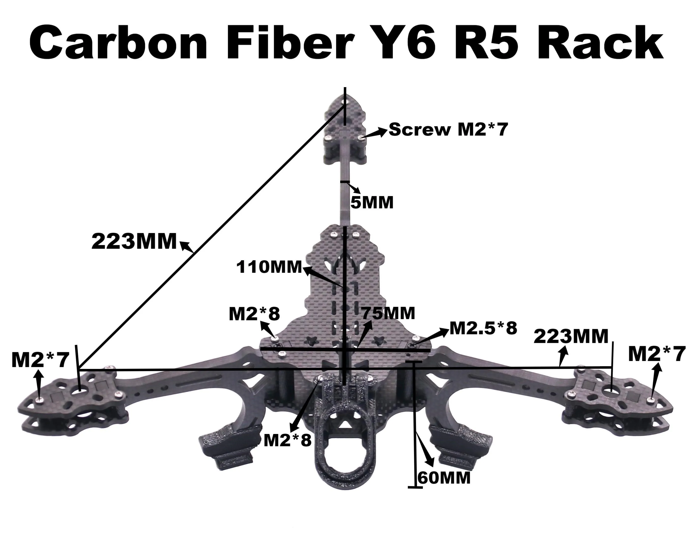 ชุดโครงโดรน B-CUBE Y6R5 ขนาด 5 นิ้ว สำหรับ FPV ทำจากคาร์บอนไฟเบอร์ สำหรับแข่งควอดคอปเตอร์ ฟรีสไตล์ รองรับ INAV Beatflight F722 NOXE Ardupilot FlightControl