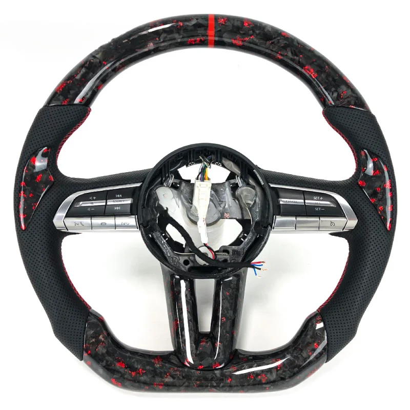 

Для Mazda Custom красный кованый спортивный руль из углеродного волокна | 3/5/6/CX-4/CX-5/CX-30/MX-5/RX-8 | Интерьерный аксессуар