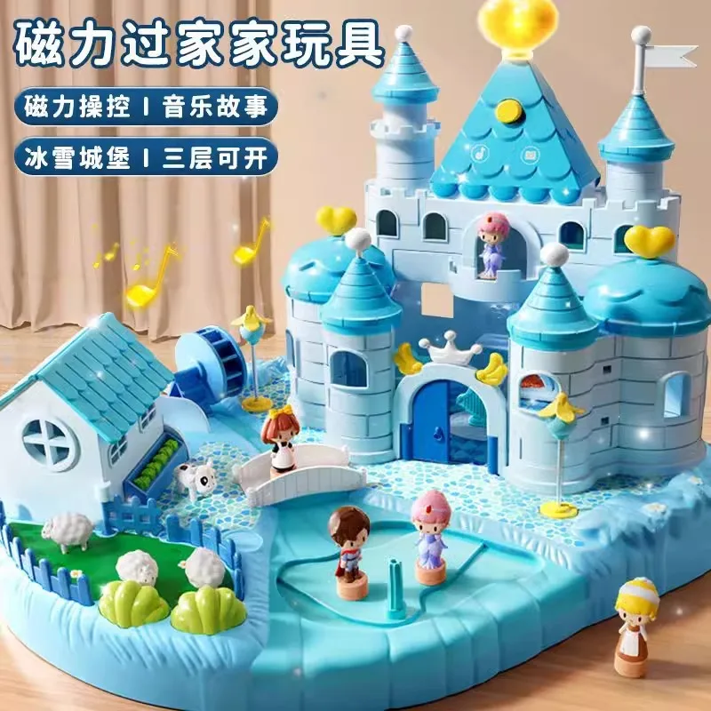 

Magnetic Play House Surprise Castle Surprise City Toy Elsa Princess's Ice and Snow Castle Cabin