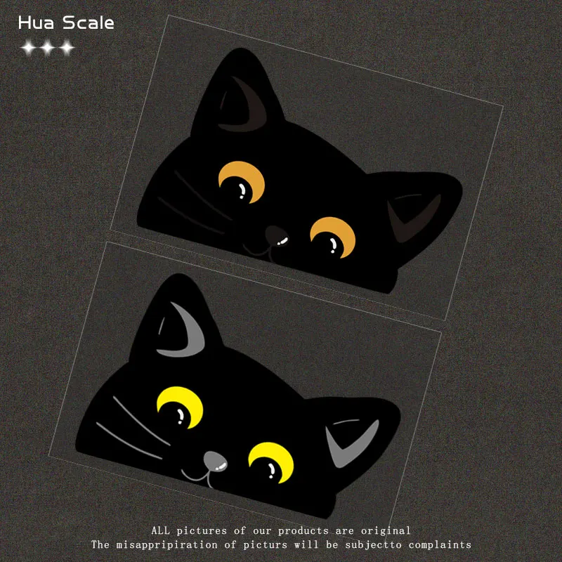 

Cartoon cat peeping car stickers creative car window motorbike waterproof sunscreen reflective decorative stickers Accessories