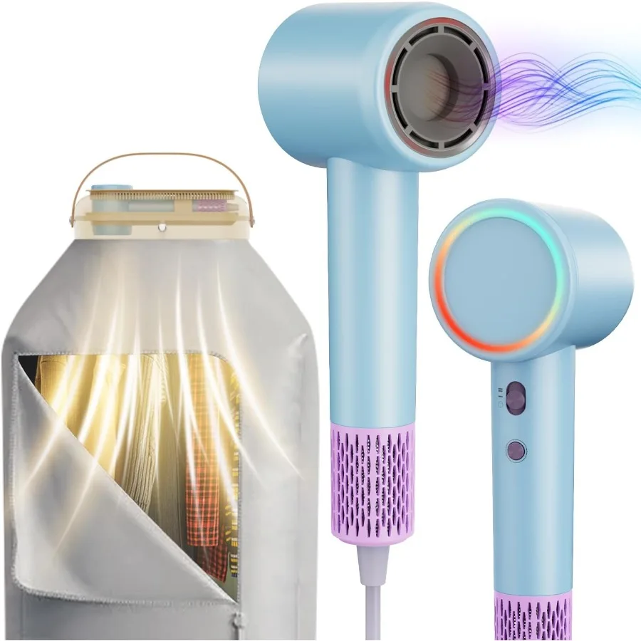 

Hair DryerPortable Clothes Dryer with 180000 RPM Professional High-Speed Blow and 800 Million Negative Ionic Care for Rapid Dry