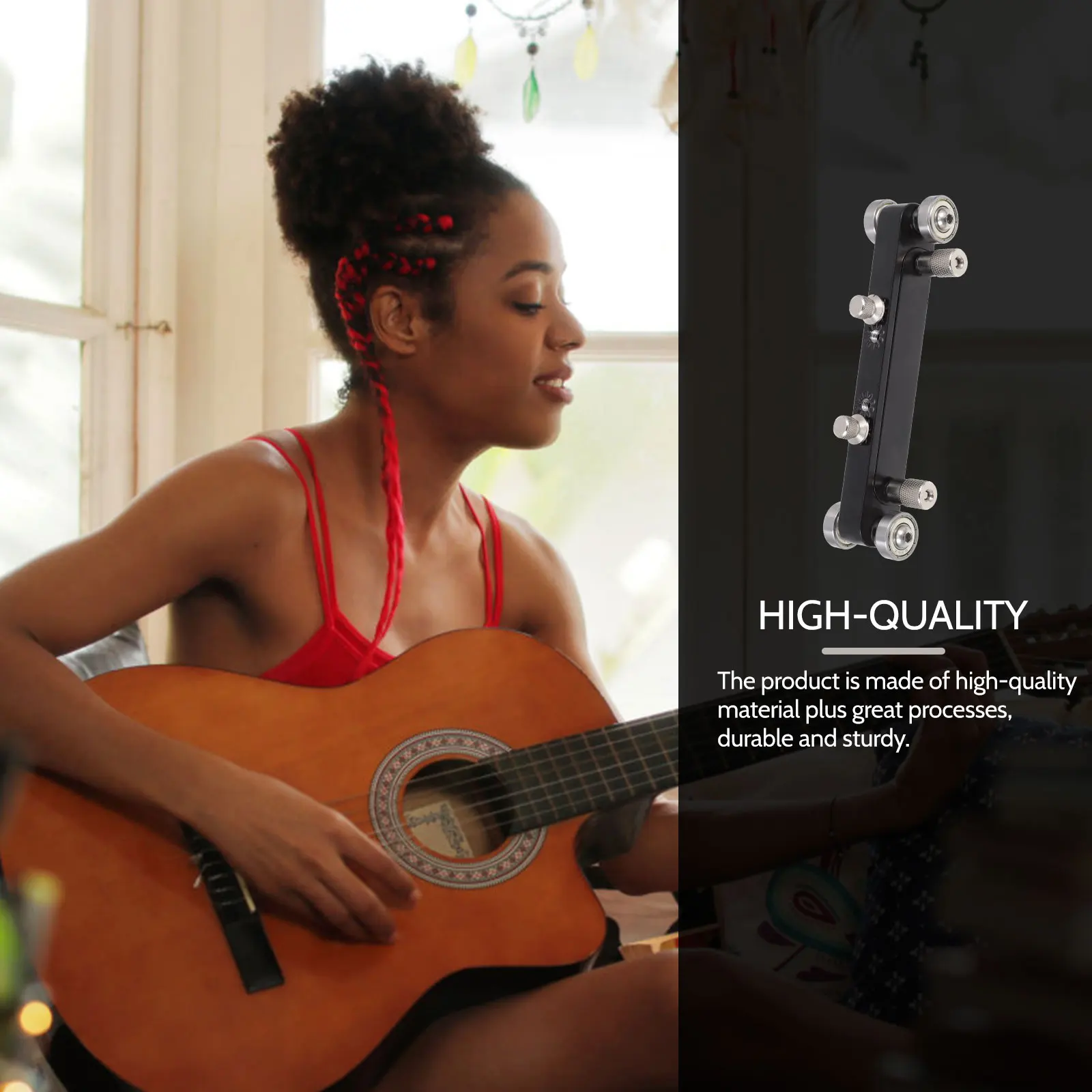 

DIY String Pillow Sander Sanding Luthier Tool Guitar Electric Accessories Black Aluminum Alloy Tools Kit