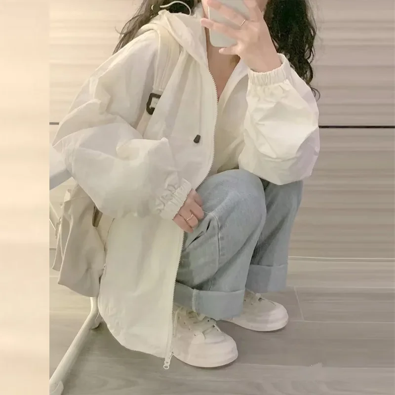 Dámská krátká bunda Petitechic s ochranou proti slunci, léto 2024, nový přírůstek, módní větrovka volného střihu - náhled 2