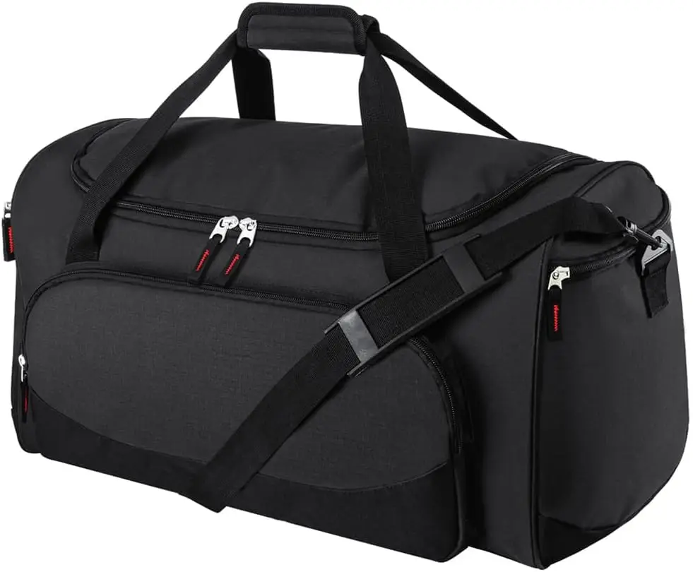 

Gym Bag for Men - 55L Black Durable Large Duffle Bag for Travel, Workout, Fitness & Sport