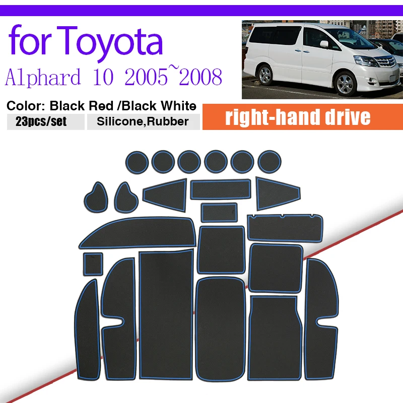 

Door Groove Dust-proof Pad for Toyota Alphard 10 AH10 V MZ 2005~2008 Rubber Mat Cup Storage Gate Slot Inter Car Sticke Auto Part