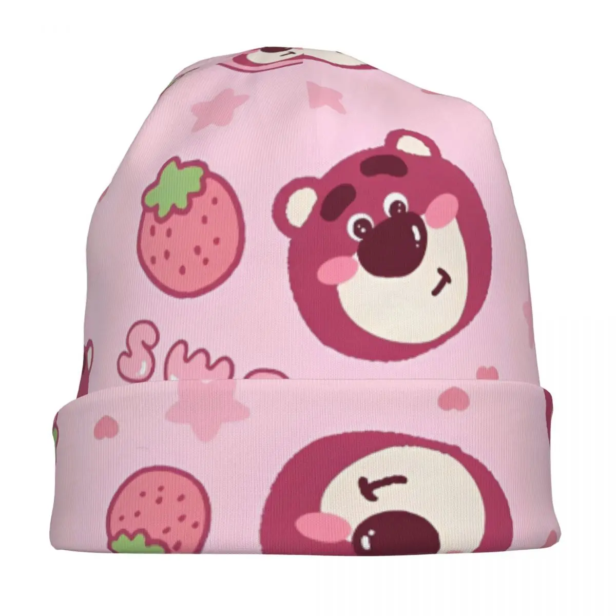 لطيف الفراولة الدب Skullies قبعة صغيرة ألعاب كرتونية Lotso القوطي الرجال النساء في الهواء الطلق قبعات دافئة ذات الاستخدام المزدوج بونيه قبعة