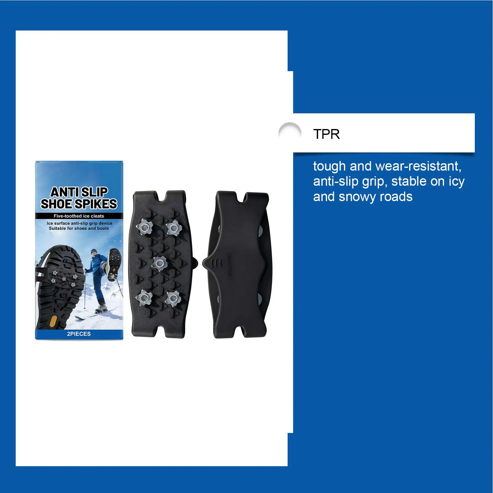 Ice Cleats For Shoes And Boots Anti-Slip Crampons Ice Spikes For Shoes For Winter Hiking Climbing Fishing Trekking Outdoor