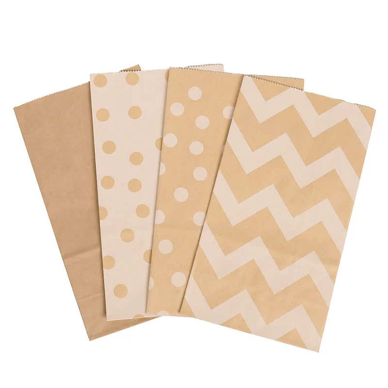 10/20/30Pcs Kraft Paper Gift Bags Candy Cookie Packaging Bags Wedding Birthday Party Decoration Supplies Baby Shower Christmas