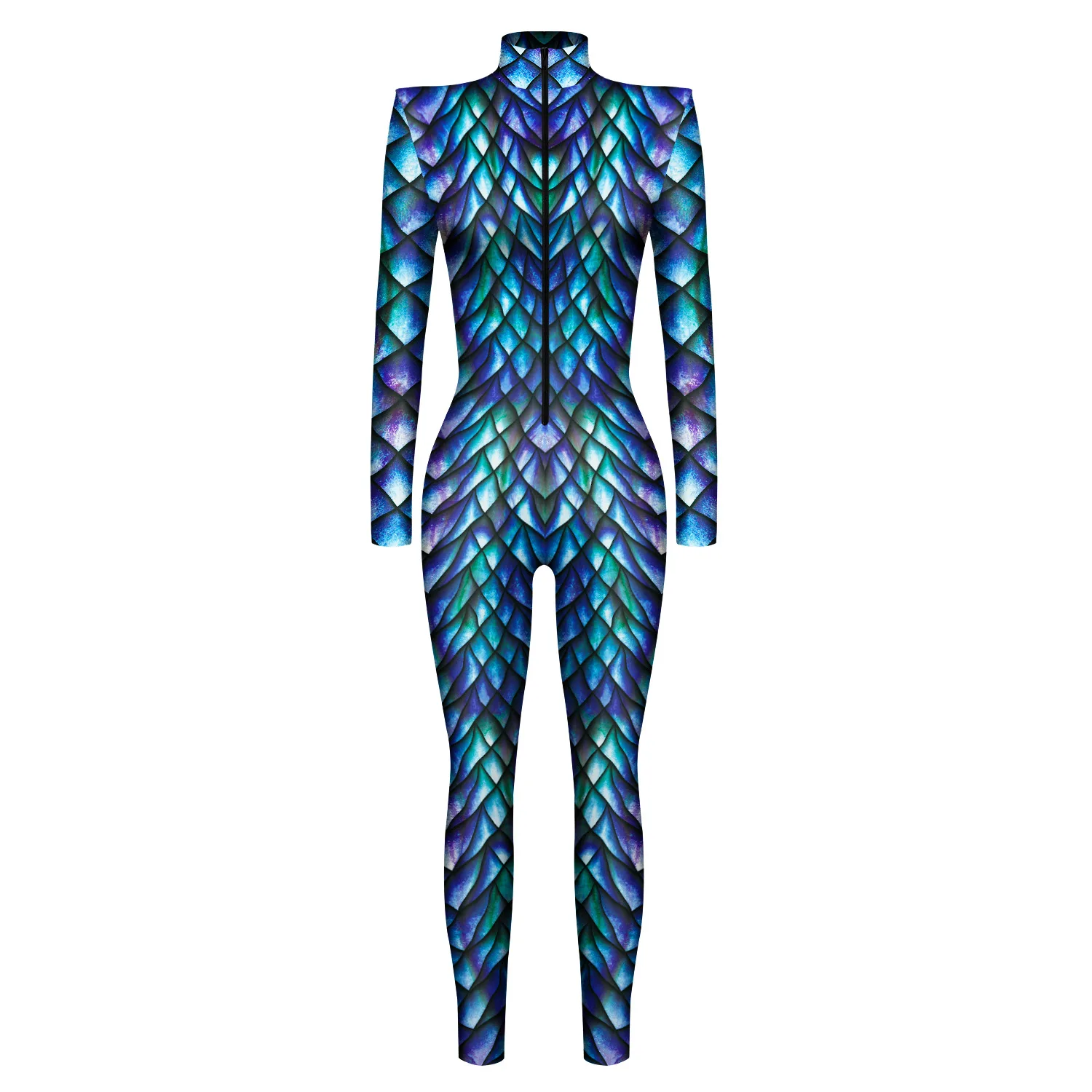 Damen Herren 3D-gedruckter Tier-Schlangen-Python-Schädel Cosplay-Jumpsuit Erwachsenen-Halloween-Cosplay-Zirkus-Radfahrer-Kostüm Karneval-Bodysuit – Detail 11