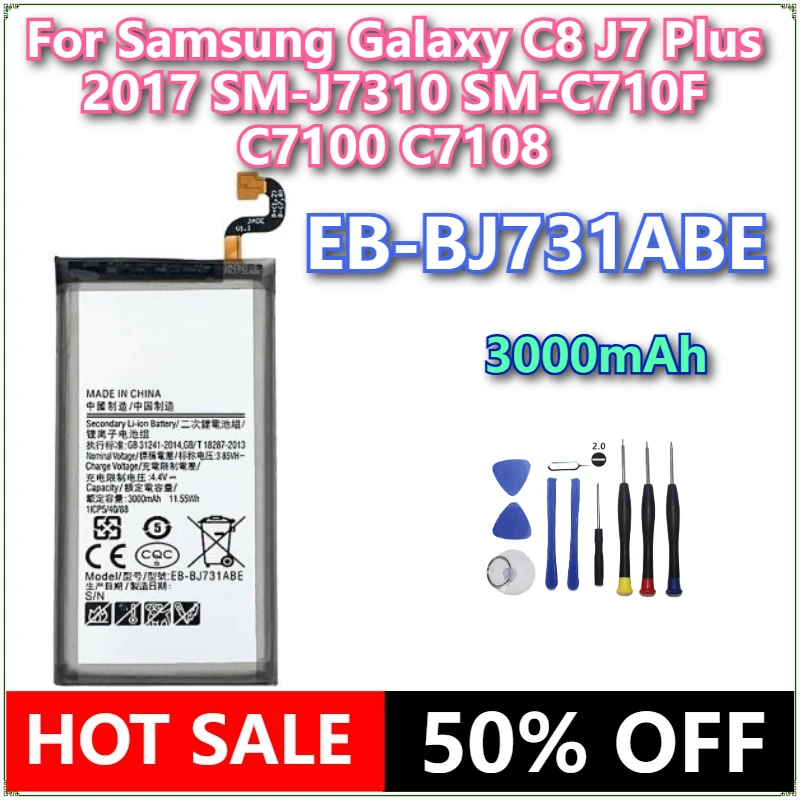 العلامة التجارية الجديدة EB-BJ731ABE 3000mAh بطارية الهاتف المحمول لسامسونج غالاكسي C8 J7 زائد 2017 SM-J7310 SM-C710F C7100 C7108 + أدوات