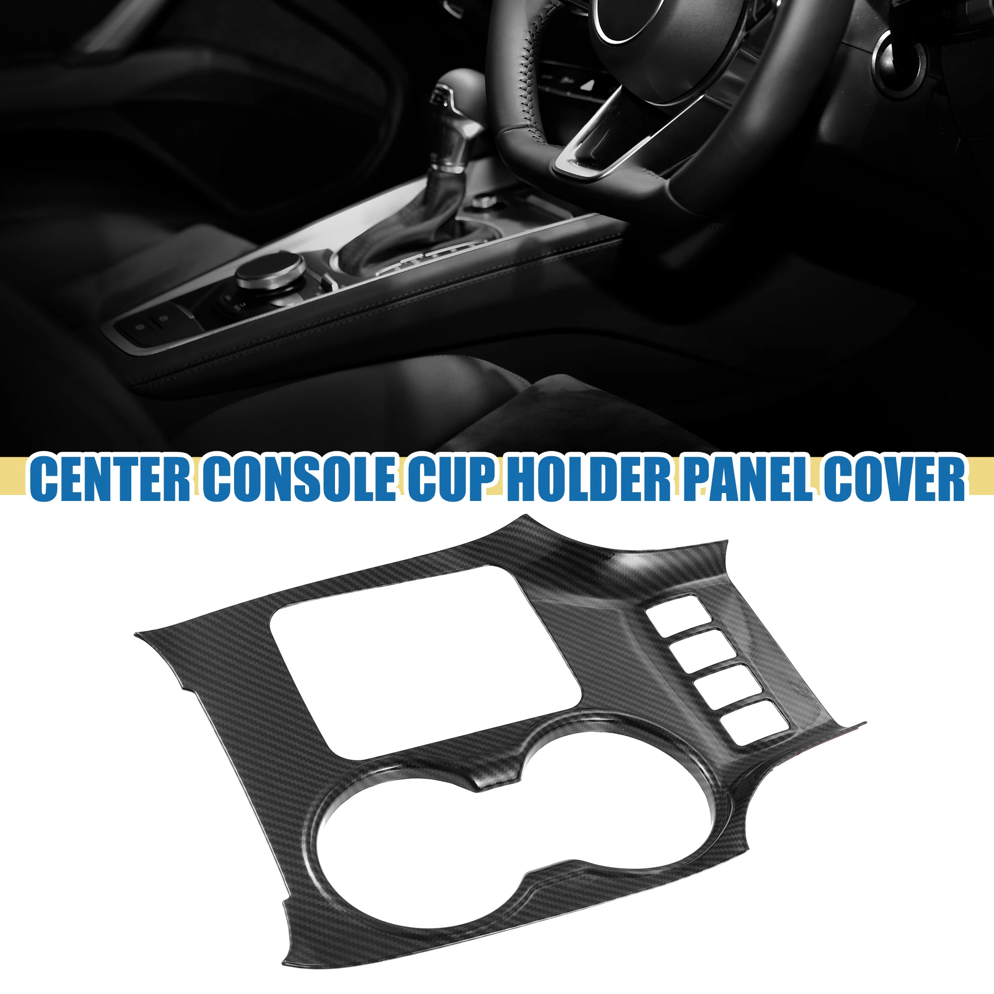 

UXCELL Car Center Console Cup Holder Cover Trim for Toyota Highlander 2014-2019 Black