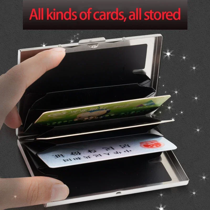 Laser Engraved LOGO Aluminum Metal Credit Card Holder Slim Anti-Scan RFID Blocking Wallet Case Business Card Protection