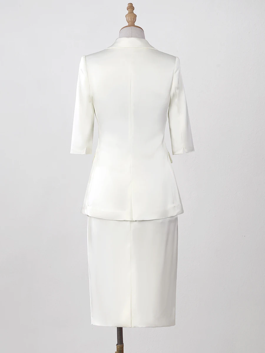 Elegant plus Size Professional Suit Xiangchunniang Hostess Set Slimming High End Workwear Ladylike Office Outfit Polyester