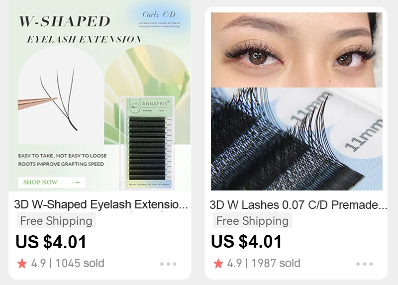 GLAMLASH 4D5D W Shape Lash Clover Bloom Handmade Premade Volume Fans W Eyelash Extensions Natural Soft Individual Lashes
