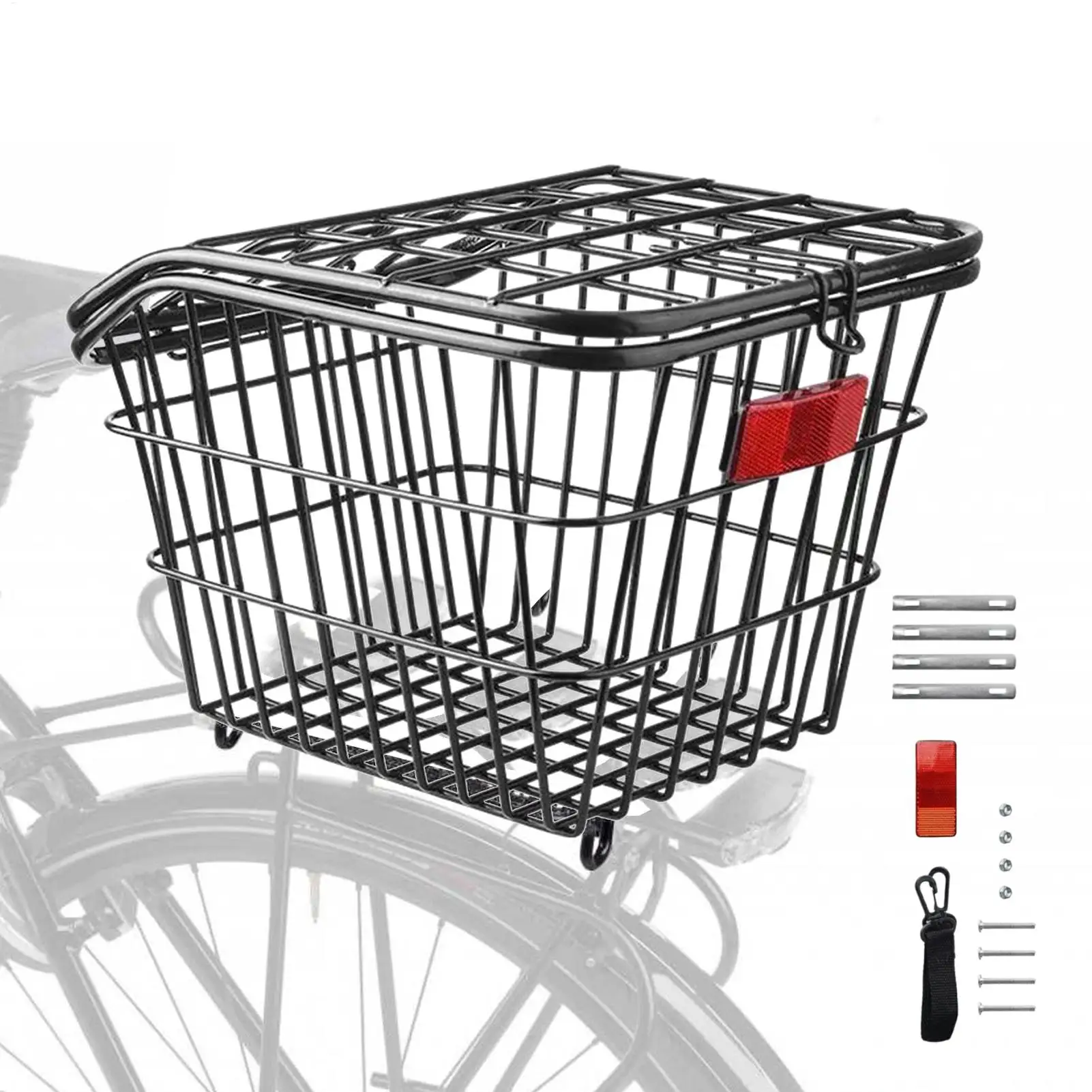 

Electric Bike Basket Front Easy to Install Metal Wire Carrier Portable Universal for Park Camping Cycling Outdoor Accessory