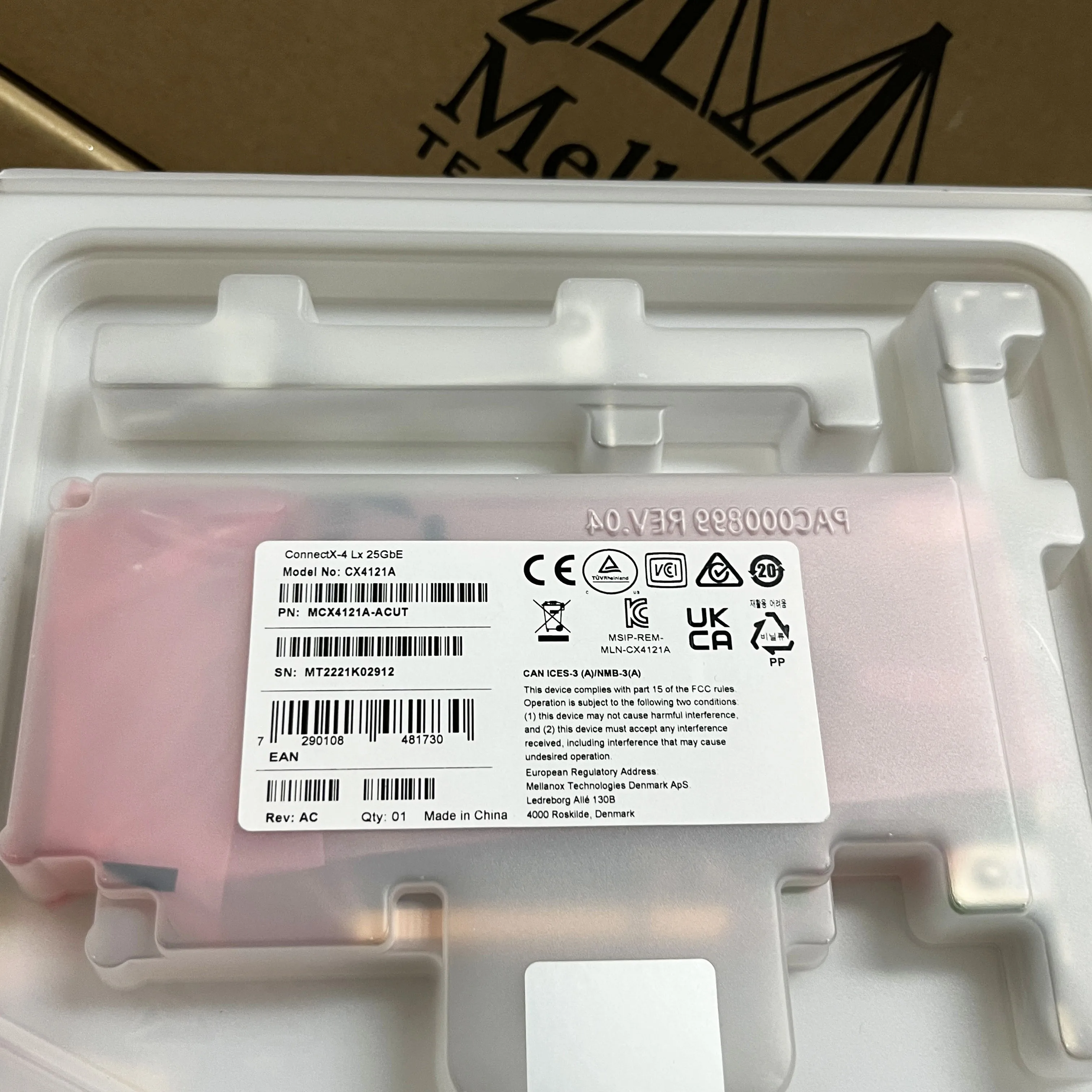 

MCX4121A-ACUT CX4121A Карта сетевого интерфейса Mellanox ConnectX-4 Lx 25GbE PCIe Новая заводская герметичная карта с поддержкой UEFI