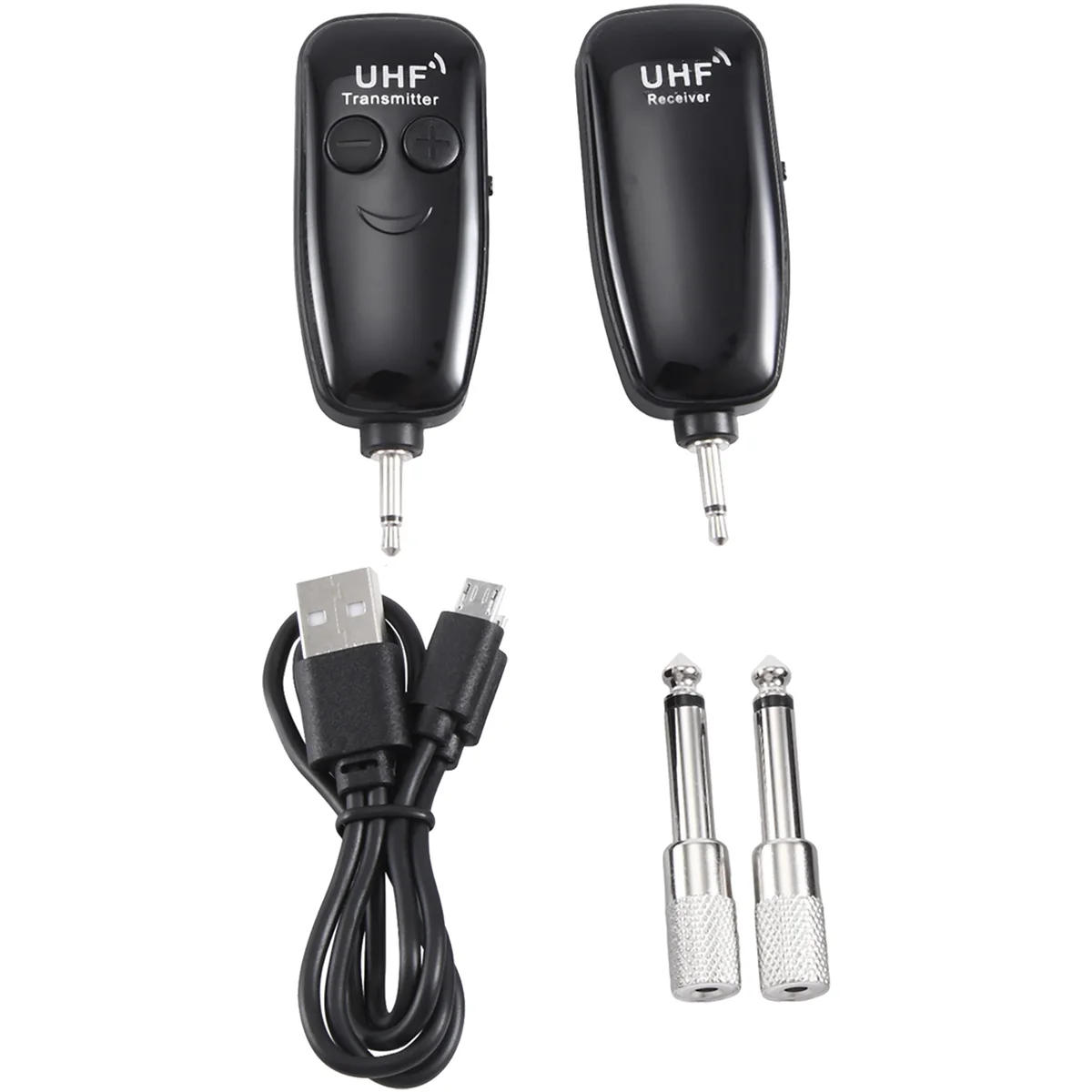 

UHF Wireless System USB Rechargeable Wireless Guitar Pickup Audio Transmitter Receiver for Electric Guitar Bass Violin