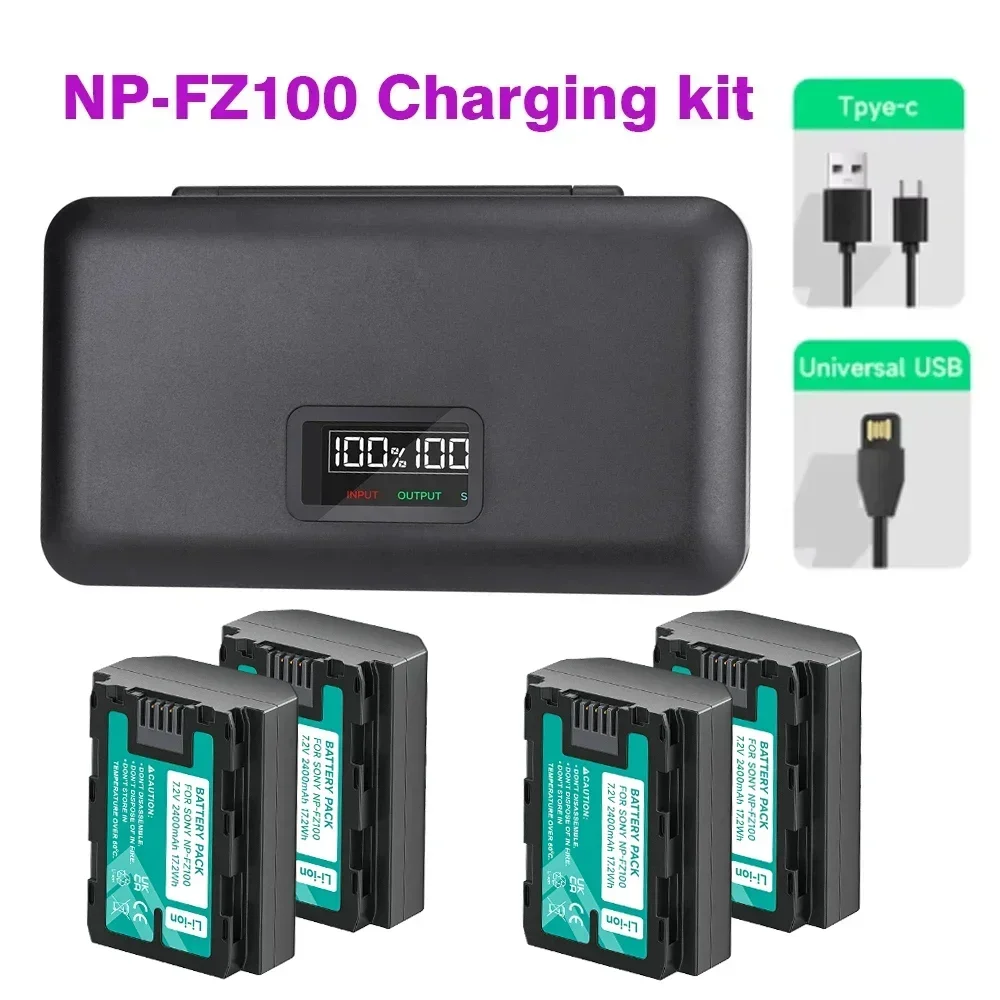 

NP-FZ100 NPFZ100 NP FZ100 Батарея + чехол для хранения Зарядное устройство для Sony A6600 A6700 A7m3 A9 a7R III a7 III A9R 9S A9S A7R3 7RM3 ZV-E1