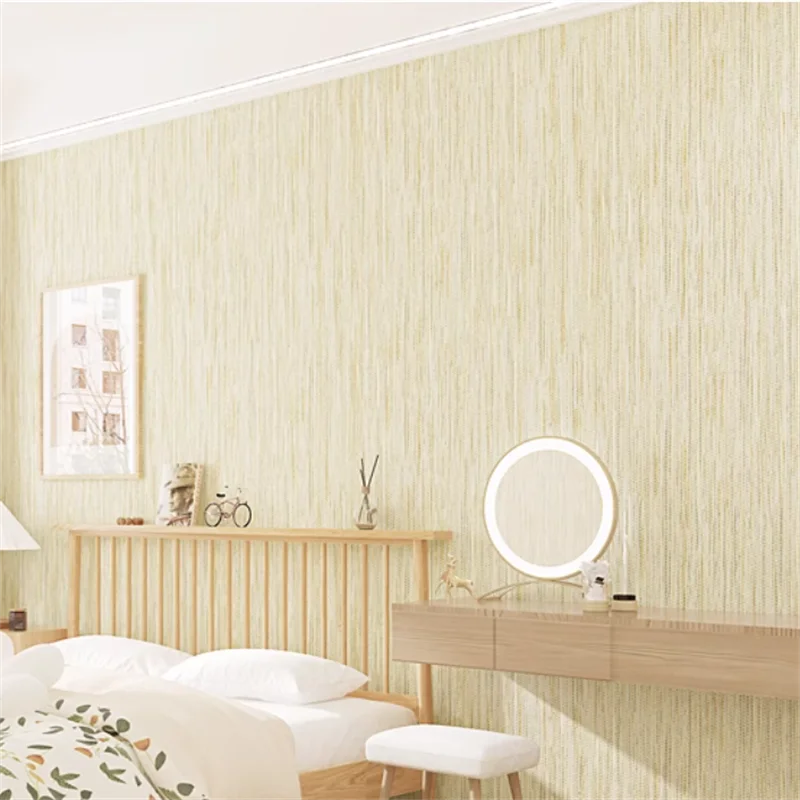 Solid Color Plain Non-woven Linen Wallpaper Modern Minimalist Resturant Hotel Bedroom Living Room Backgroud Wallpaper PapelTapiz
