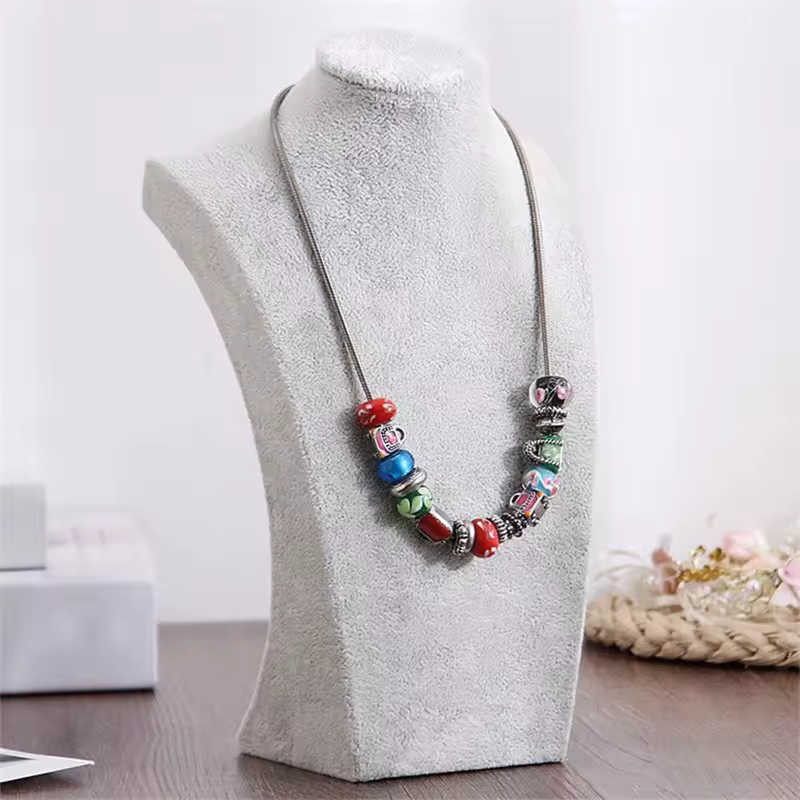 1pc Fashion Velvet Mannequin Bust Necklace Display Stand Portrait Jewelry Pendant Rack Holder Counter Display Props - AliExpress 