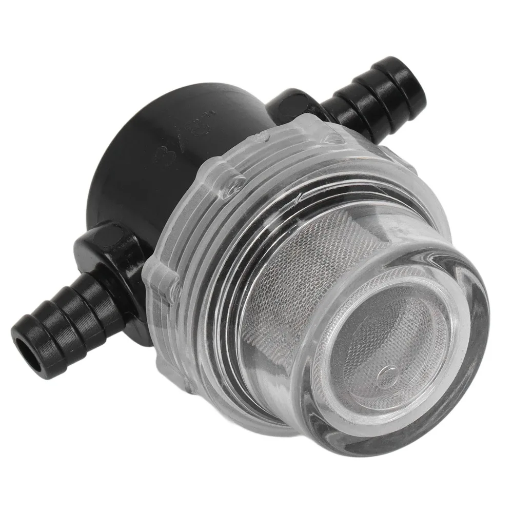 3/8 Inch ID Water Pump Strainer 1/2 Inch Output 50 Mesh Mesh Filter Screen Stainless Steel Screen ABS Material Twist-On Strainer