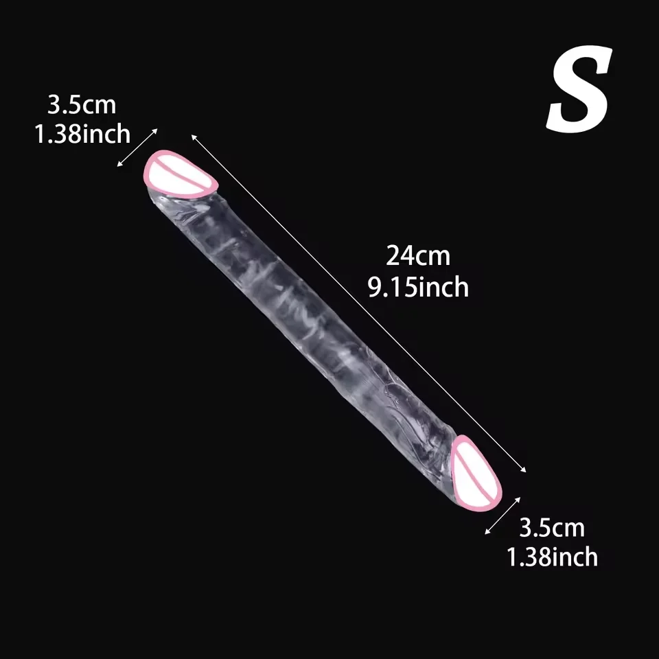 Double Headed Realistic Dildo Long Penis Double Penetration Adult Sex Toys For G Spot Vagina Anal Sex Designed For Lesbian Women_voghion.com