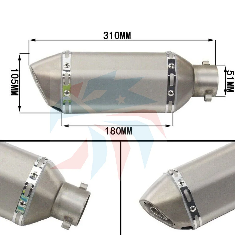 2026unique Universal 51mm Modify Motorcycle Exhaust Pipe Fit for Motocross Bike GSR150R  Gsxr600 R6 Kawasaki Muffler