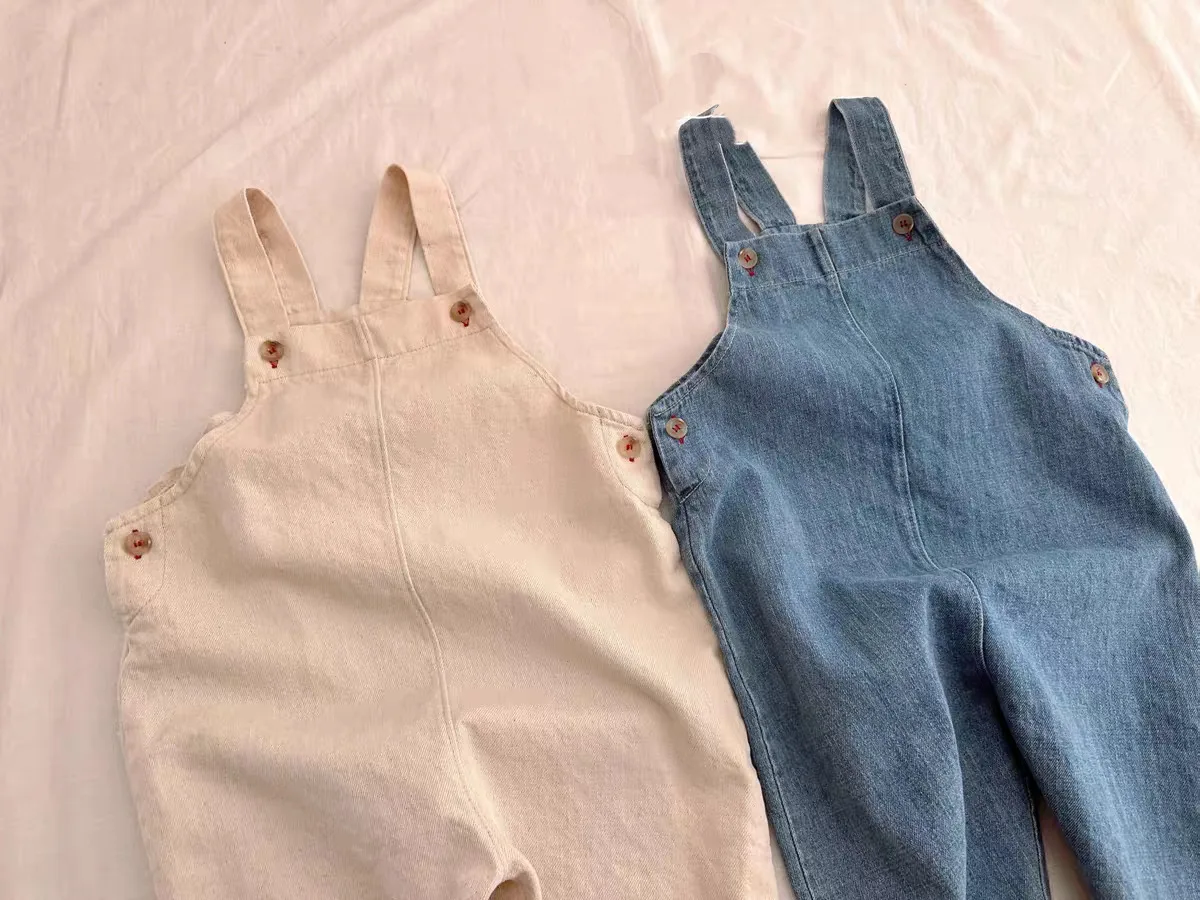 2025 Spring New Baby Girl Sleeveless Loose Denim Jumpsuit Newborn Toddler Boy Cute Jeans Romper Infant Casual Clothes 0-24M