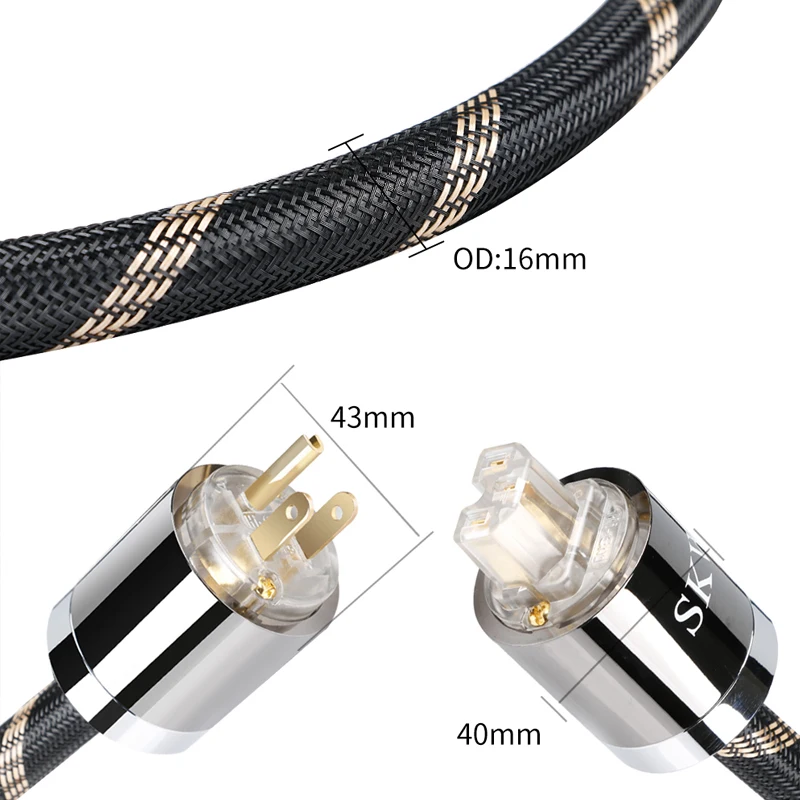 SKW 업그레이드 오디오 애호가 전원 코드, 수-암 전원 케이블, 미국 플러그, 서브우퍼, 앰프, DV/AV용 EU 플러그