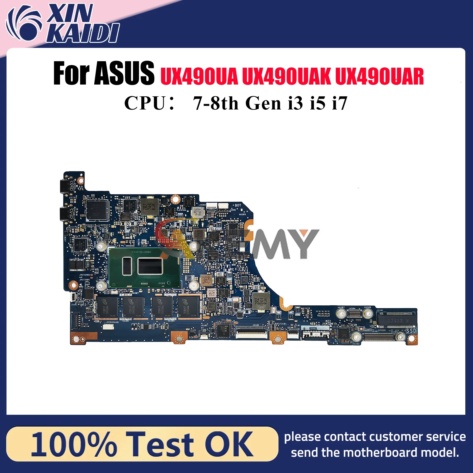 

UX490UA Laptop Motherboard For ASUS ZenBook UX490U UX490UAR UX490UAK UX490UA Notebook Mainboard With i3 i5 i7 CPU 100% tests OK